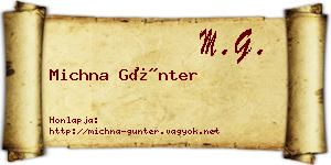 Michna Günter névjegykártya
