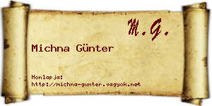 Michna Günter névjegykártya